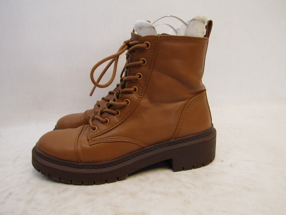 ALDO Womens Size 8.5 M Brown Leather Lace Up Zip 6" Shaft Ankle Fashion Boots